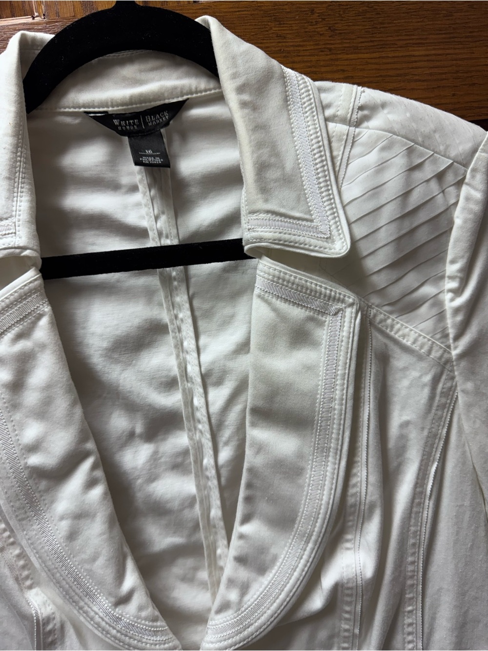 Women’s White House Black Market White Tailored Cotton-Blend Blazer